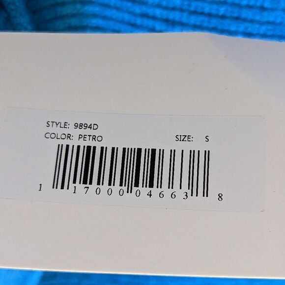 DeLUC Cropped Knit Turtleneck Vest Petrol Blue Sz S | Fall Layering Piece NWT - Picture 7 of 11